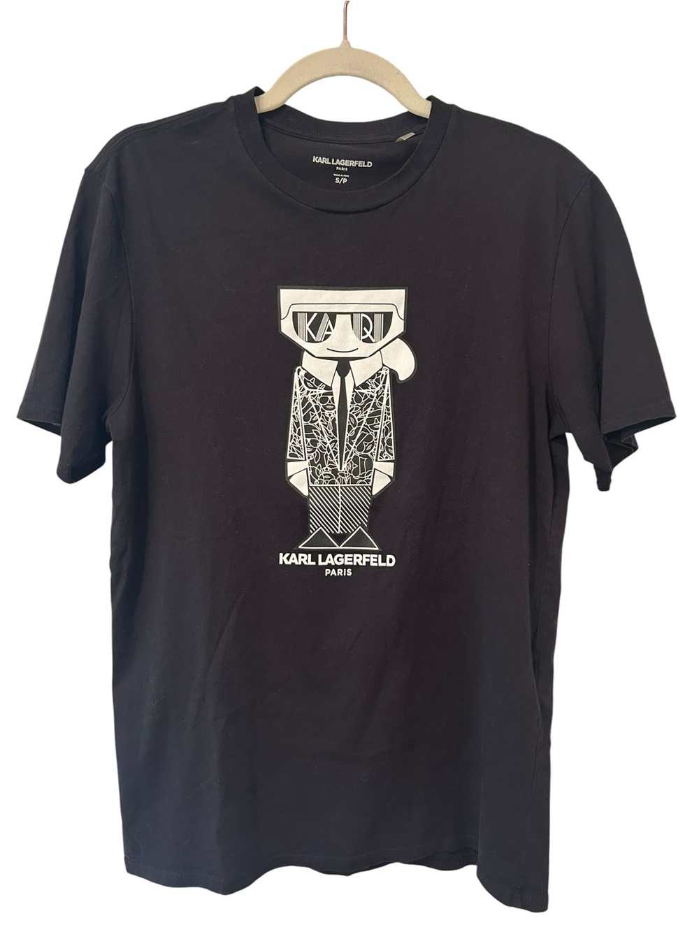 Karl Lagerfeld Paris Flat Head Karl Graphic T-Shirt Sz S Black